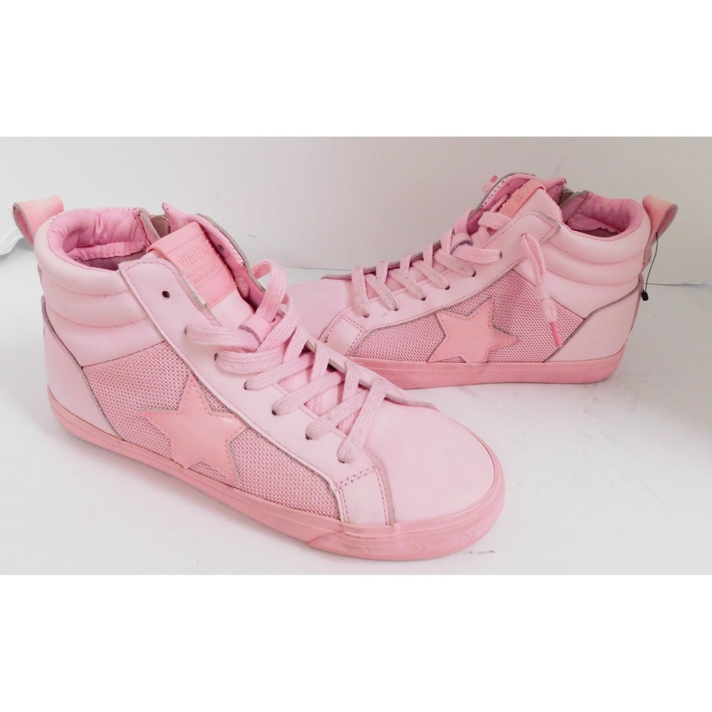 Vintage Havana Hot Pink Suede Leather Serious Women High‎ Top Sneakers sz 7.5